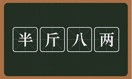 半斤八两是什么意思呀形容一个人_半斤八两是什么意思