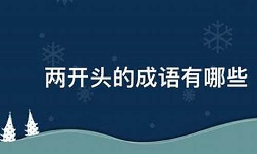 两开头的成语有哪些_两开头的成语
